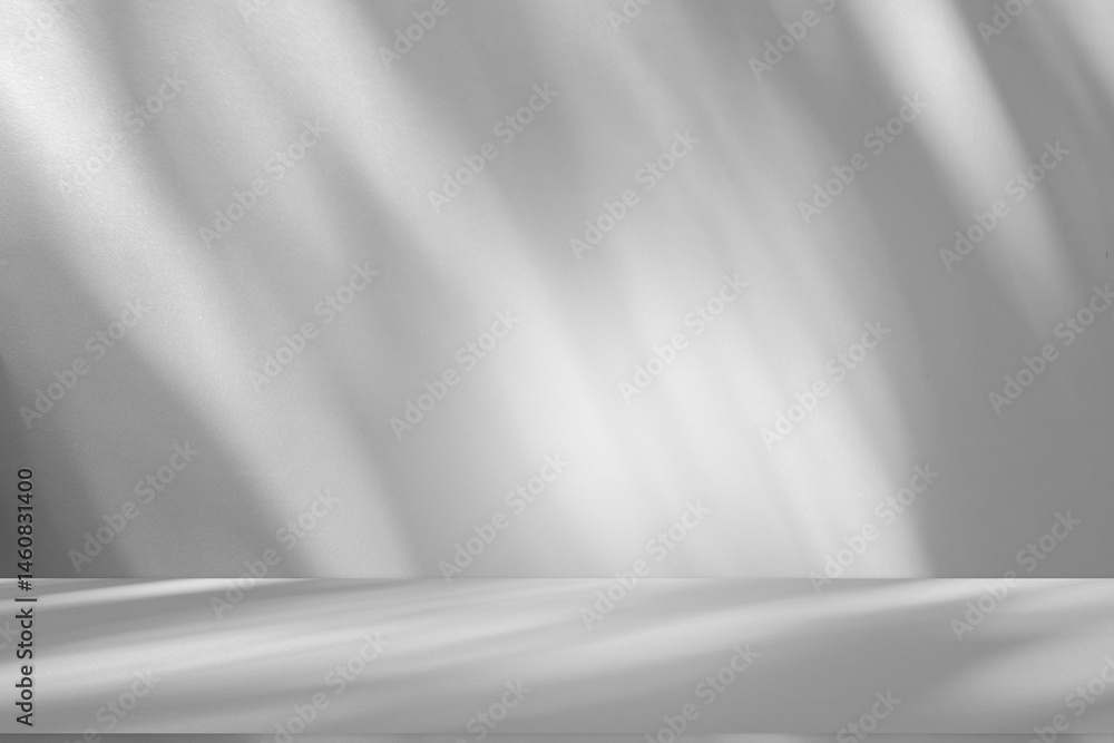 Poster Wall interior background, studio and backdrops show products.with shadow from window color white and grey. background for text insertion and presentation product	