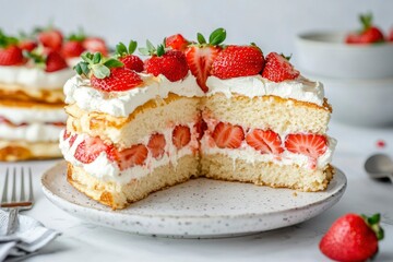 Layers of Strawberry Cake