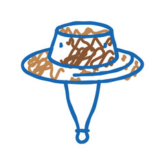 cricket hat cap icon doodle illustration