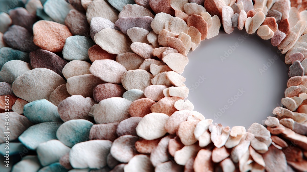 Poster mosaic art enso circle symbolizing wholeness and unity concept