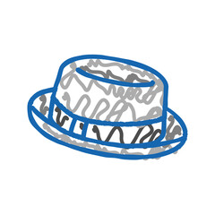 pork pie hat cap icon doodle illustration