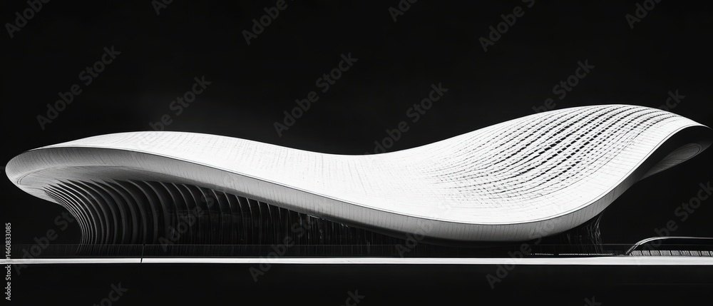 Poster striking architectural design in black and white minimalist style abstract building exterior modern 