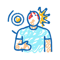 heat stroke icon doodle illustration