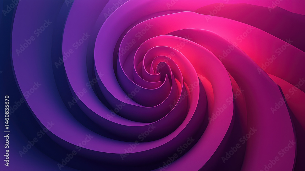 Poster modern 3d spiral background showcasing realistic curves and vibrant colors, rendered in 4k resolutio