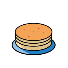 Illustration of simple pancakes, good as, stickers, logos, or icons with white background.