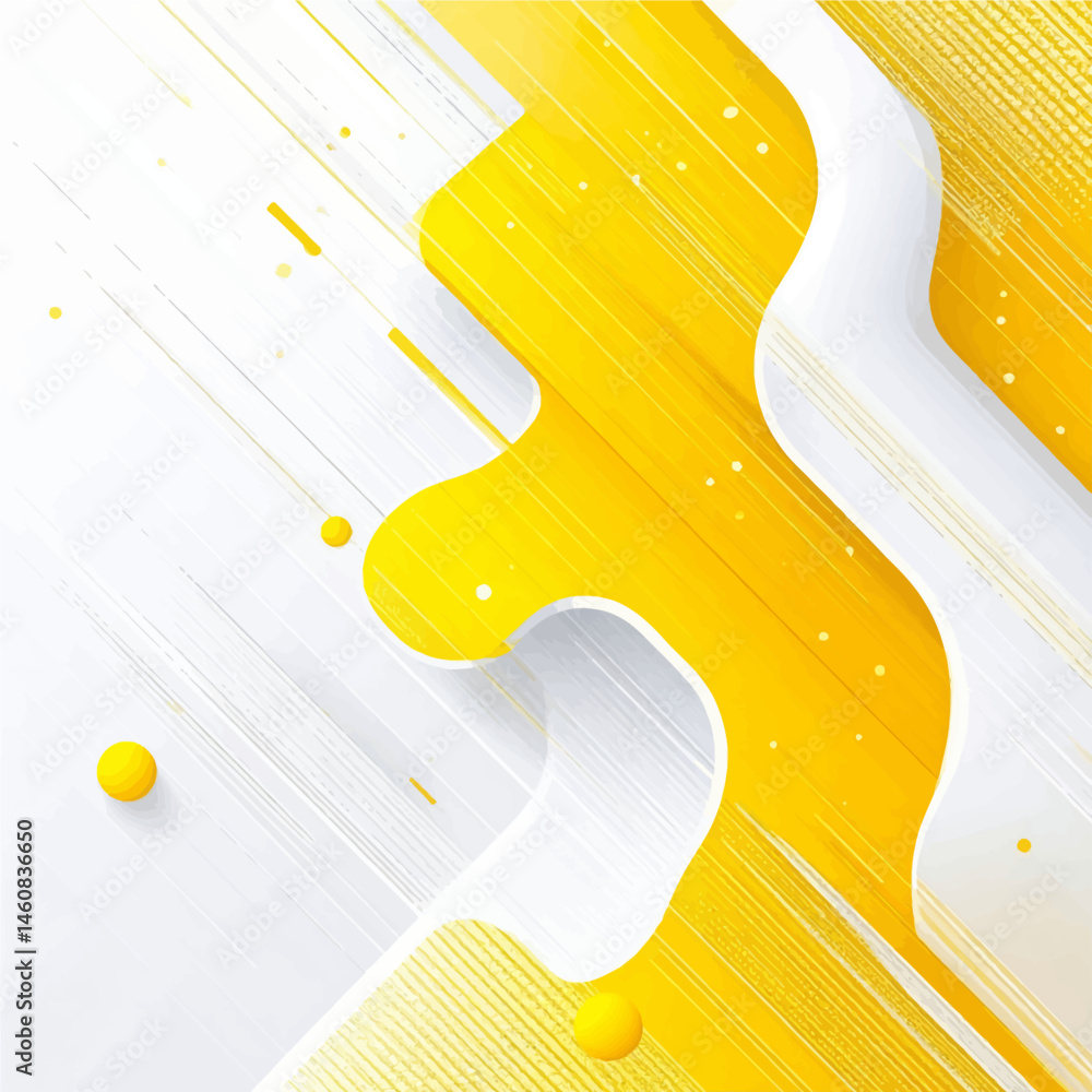 Poster abstract yellow and white background with dynamic lines and shapes for modern design projects and cr