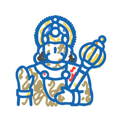 hanuman hinduism religion icon doodle illustration