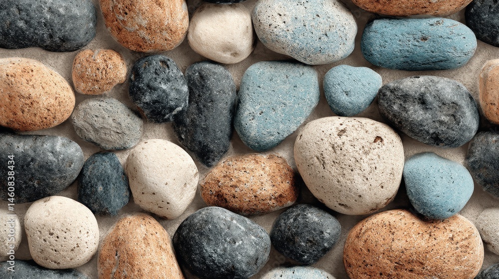Poster smooth river stones seamless pattern for background design