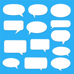 Communication bubbles on blue background perfect for dialogue design and social media campaigns