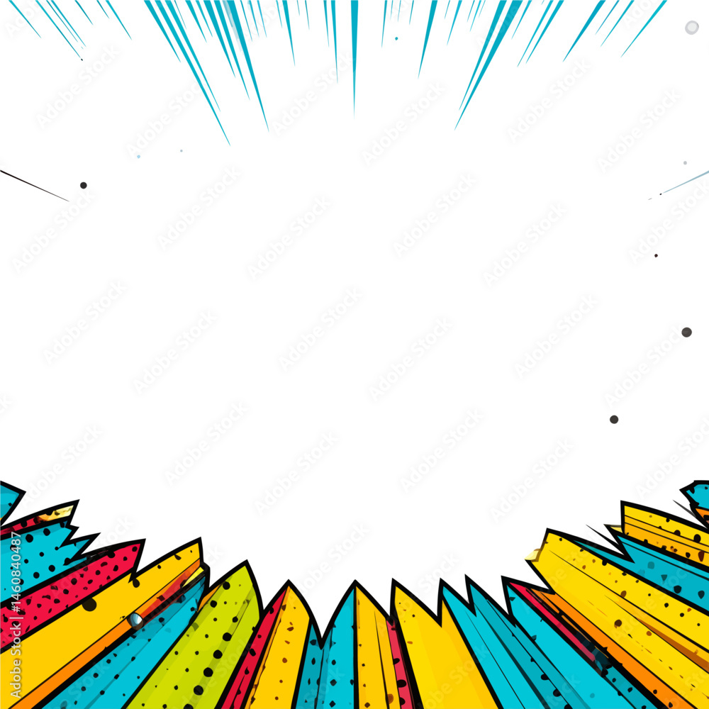 Poster dynamic comic book background with vibrant colors and burst effect perfect for graphic design projec