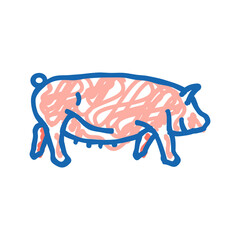 yorkshire pig breed icon doodle illustration