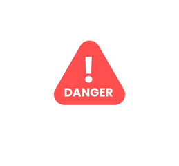 A warning message represented by a white envelope with a red danger symbol, depicting an email threat or cyber risk.