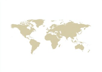 Fototapeta premium World map, light beige, simple outline