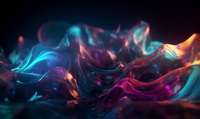 Obraz premium Colorful Abstract Fluid Wave with Glossy Texture and Lighting Effects