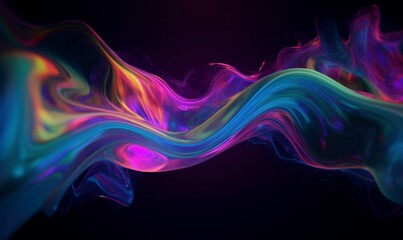 Colorful Abstract Waves of Light in a Dark Background Setting
