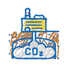 Fototapeta premium carbon capture environmental icon doodle illustration