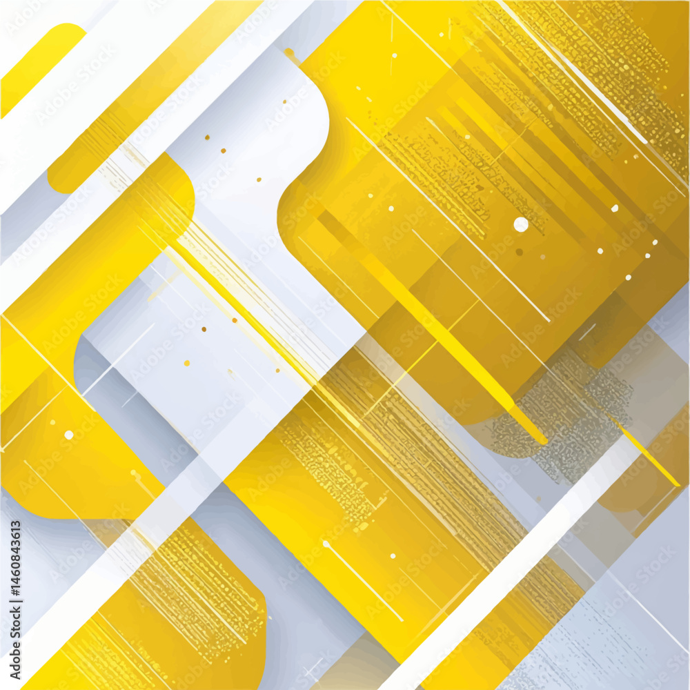 Aufkleber modern abstract design with yellow and white geometric shapes creating a dynamic visual pattern and 