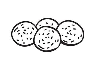 Colorful Falafel Line Art Vector Design for Commercial Use