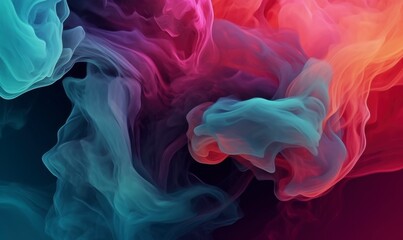 Colorful Abstract Swirls of Smoke in Red and Blue Hues