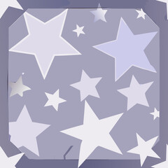 Fototapeta premium Dreamy Star seamless vector pattern in Soft Lavender and Silver 