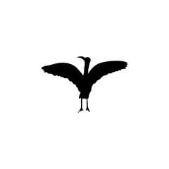 Ibis bird silhouette. Vector illustration 