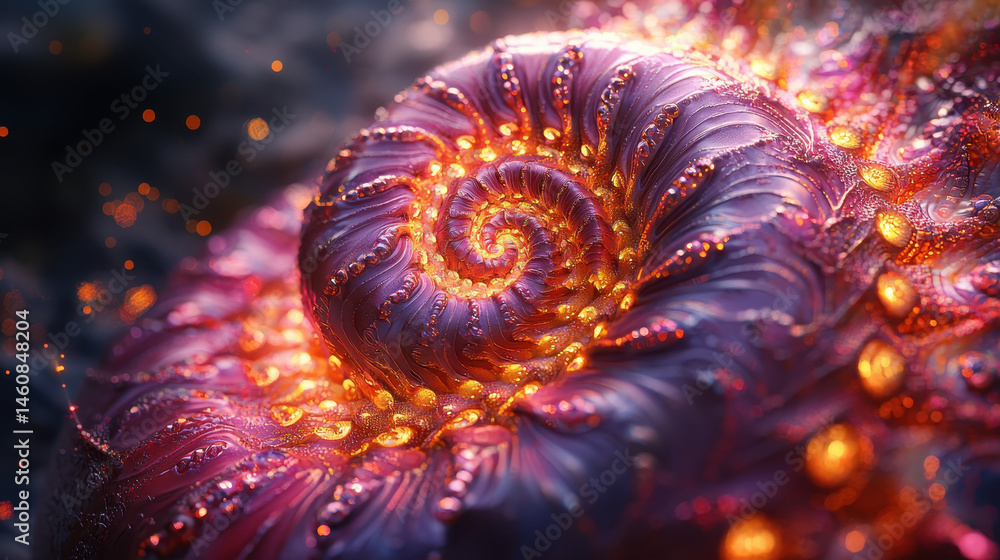 Poster intricate 3d rendered background showcasing a detailed organic spiral pattern with realistic texture