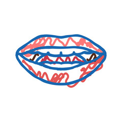 a e i letter mouth animate icon doodle illustration