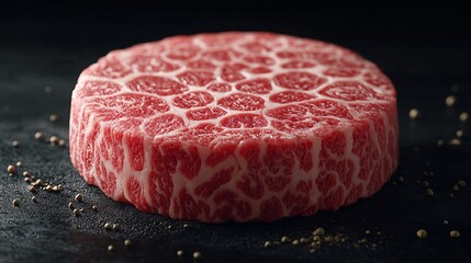 Wagyu beef culinary showcase gourmet setting & artistry in close-up photography
