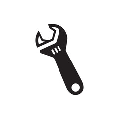 Industrial wrench silhouette vector illustration