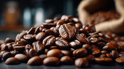 pile of coffee beans 