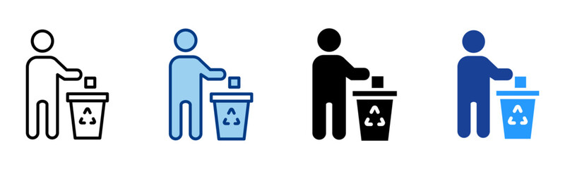 Trash Icon Multiple Style Vector Collection 