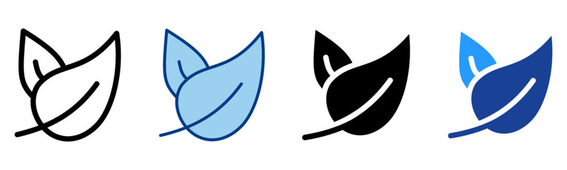 Leaf Icon Multiple Style Vector Collection 