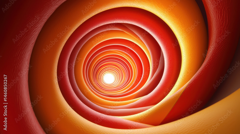 Poster a playful 3d background displays realistic spirals from a side angle, rendered in 4k resolution with