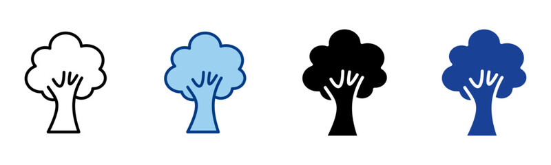 Tree Icon Multiple Style Vector Collection 