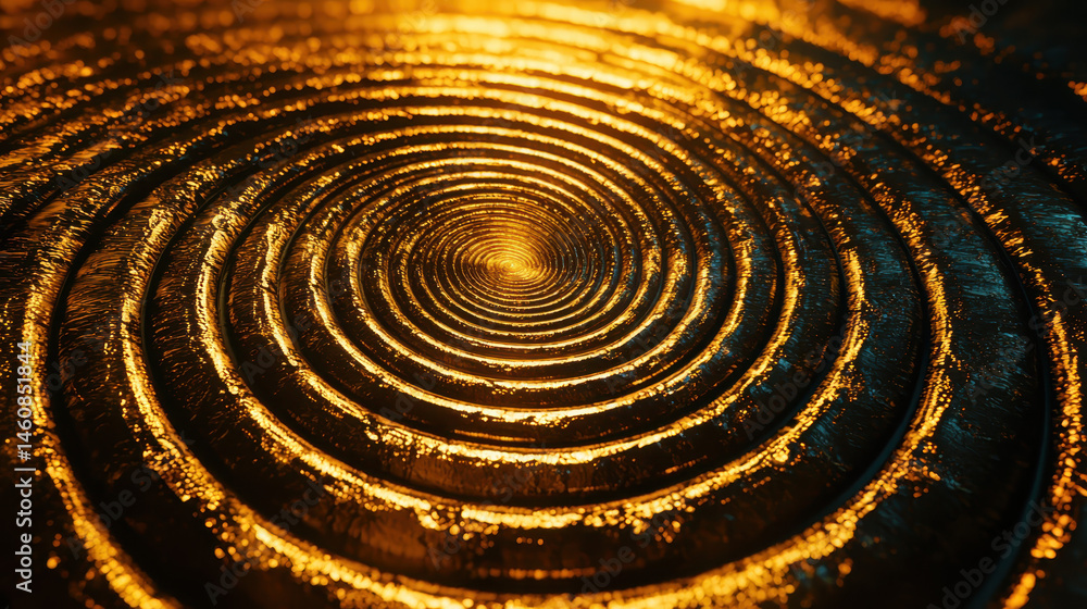 Poster a captivating 4k 3d background showcases rhythmic spirals with side angle perspective, presenting a 