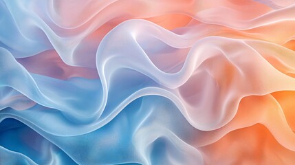 Obraz premium Flowing fabric patterns abstract art digital creation soft tones close-up visual harmony