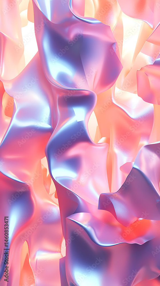Poster dynamic abstract waves digital art colorful textures virtual environment close-up perspective visual