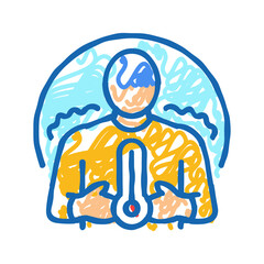 fever chills disease symptom icon doodle illustration