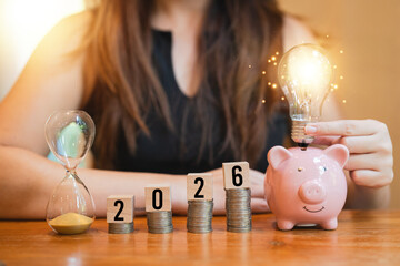 Ideas for saving money from income. Savings goals for the year 2026. Idea of ​​saving money for...
