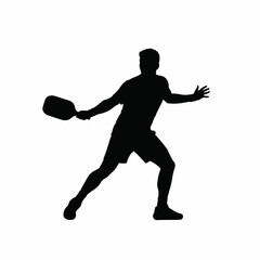 Obraz premium Athlete Playing Paddle Sport Silhouette On White Background Illustration Image