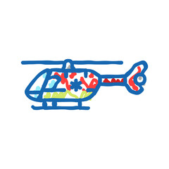 ambulance helipad icon doodle illustration