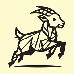 Origami Goat Logo – Geometric Minimalist Animal Icon for Modern Branding and Agriculture Themes
