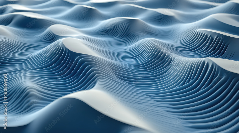 Poster a mesmerizing 3d background displays a realistic sound curve with intricate waves from a side angle 