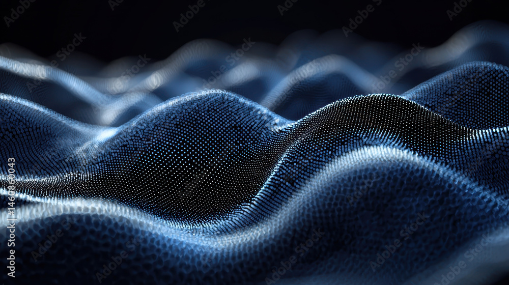 Poster a realistic 4k side angle view of a 3d abstract background with sound dynamics creates a visually st