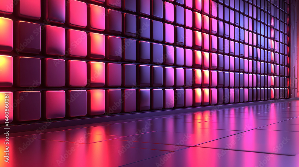 Poster abstract 3d background shows realistic sound dynamics with a side angle perspective in 4k resolution