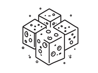 Feta Cheese Food Line Art Vector Design for Culinary Themes