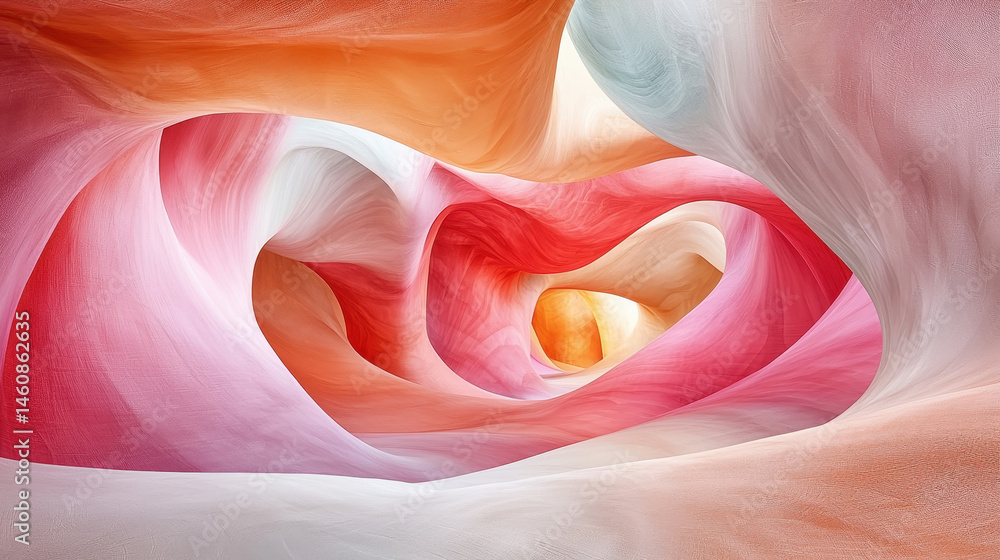 Poster ethereal 4k 3d background displaying a sound interpretation through realistic rende and soft side li