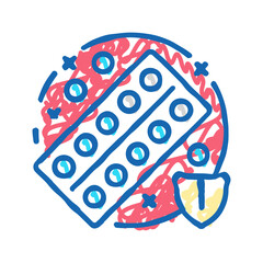 medication safety pharmacist icon doodle illustration