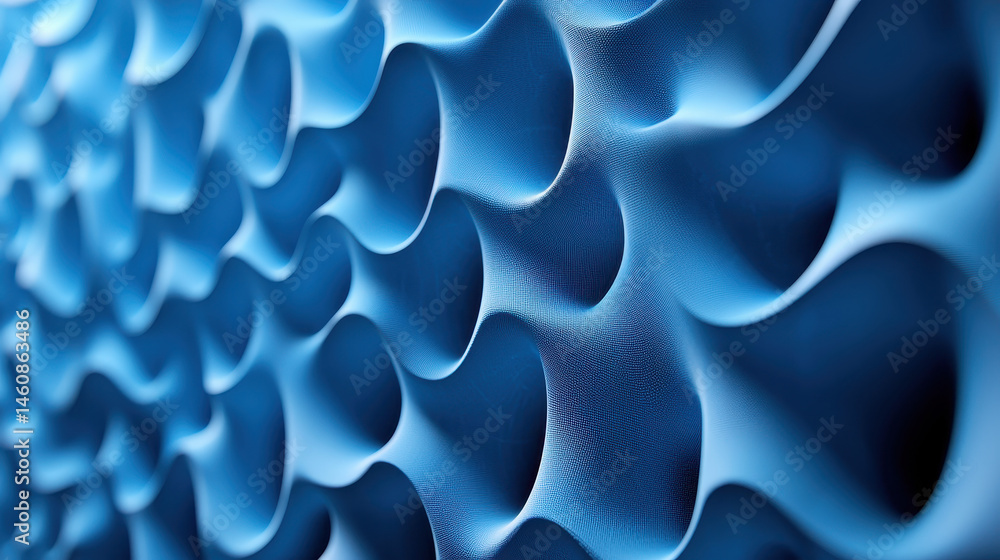 Poster realistic 4k 3d sound mapping shows a dynamic wave pattern from a side angle, generating an interest