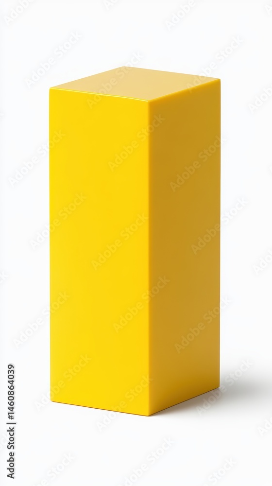 Aufkleber minimalist still life of yellow rectangular prism on white background studio shot concept of geometr